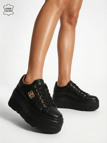 Ažurne športne ženske superge iz naravnega usnja Atelle