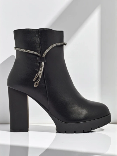 Ženski gležnarji iz eko usnja s peto Marellin