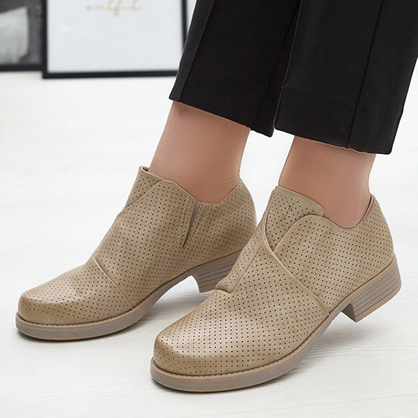 Béžové dámske poltopánky z ekokože Ilioppa- Obuv