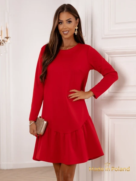 Ženska mini obleka z volančkom