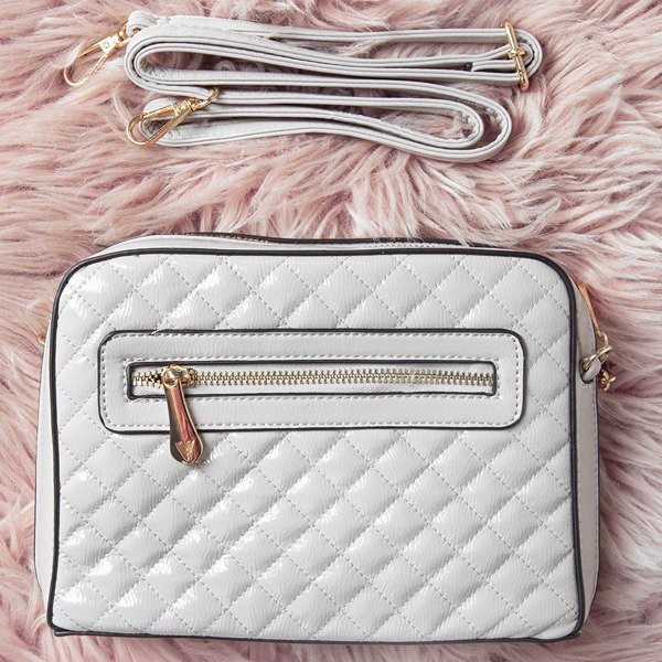 Prošívaná taška přes rameno v šedé barvě - Kabelky 1