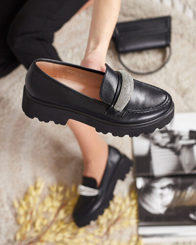 Royalfashion Dámske mokasíny so zirkónmi Emerne