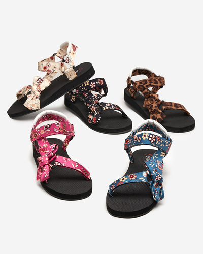 Dámske čierne sandále s leopardím vzorom Lilien - Obuv