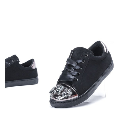Emilyana Black Cubic Zirconia Sneakers - Obuv