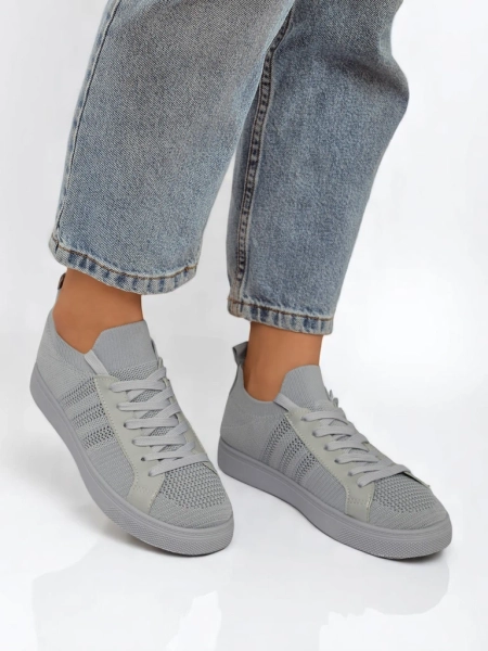 Androsia Gray Sneakers – Stilski športni čevlji z ravnim podplatom za poletje in pomlad
