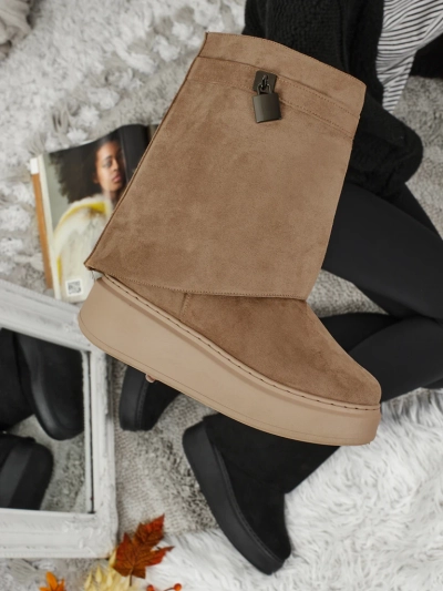 Kratki ženski škornji a'la za sneg z zgornjim delom, ki se zapenja Elizze