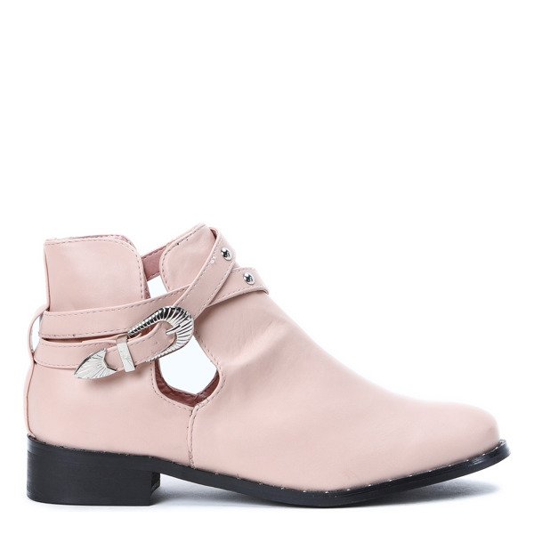 Różowe botki z wycięciami Heather - Obuwie