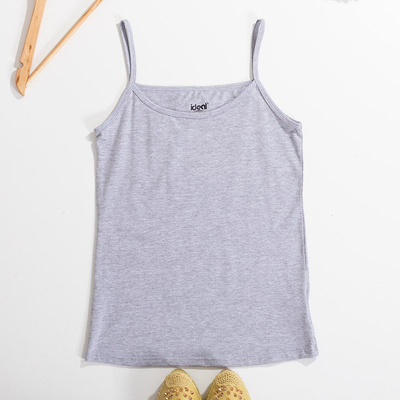 Dámsky sivý top s tenkými remienkami PLUS SIZE - Oblečenie