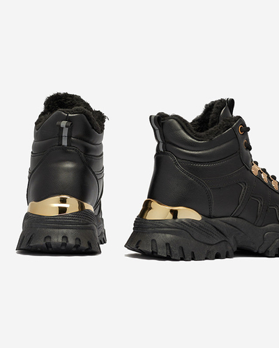 OUTLET Čierne snehové čižmy z ekokože Vetorr- Obuv