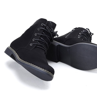 Czarne ocieplane workery April - Obuwie