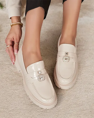 Royalfashion Dámske lakované mokasíny Bemies