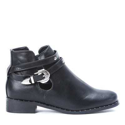 Czarne botki z wycięciami Heather - Obuwie