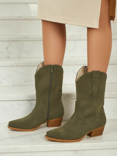 Ženski kavbojski škornji iz eko semiša SpireHush