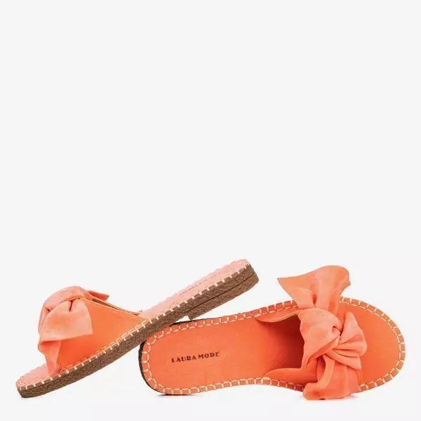 OUTLET Dámske koralové papuče s mašľou Latusa - Obuv