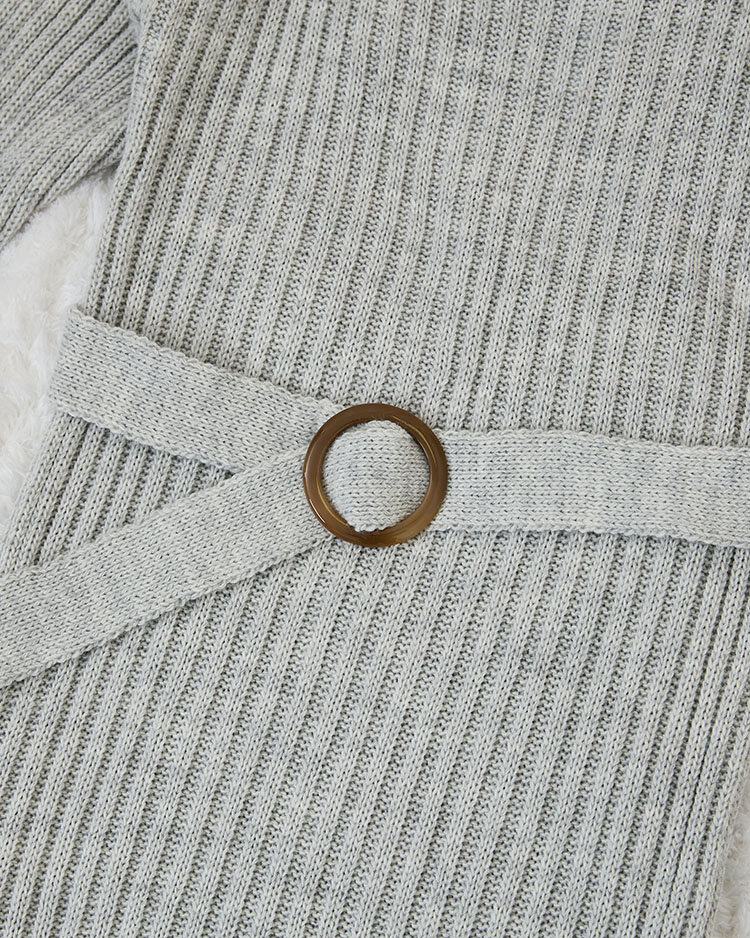 Royalfashion Šedé dámske svetrové šaty