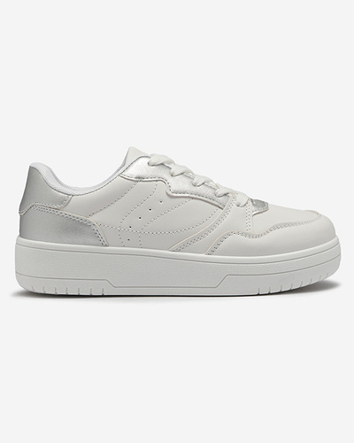 OUTLET Biela dámska športová obuv so striebornými vložkami Tercua- Footwear