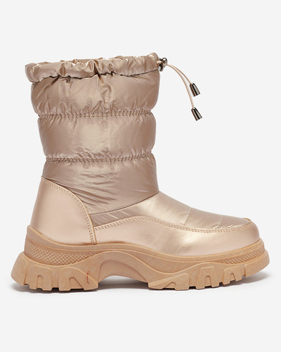 OUTLET Ružovo-zlaté dámske prešívané snehule Dessi - Obuv