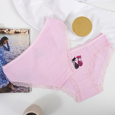 3 / balenie Ružové dámske čipkované nohavičky - spodná bielizeň