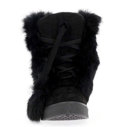 Czarne sneakersy z futerkiem Majolela - Obuwie