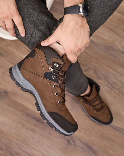 Royalfashion Tmavohnedé pánske trapézy Nokuki