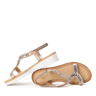 Sandály s platformou Rose Gold se zlacenými zirkony - Obuv 1