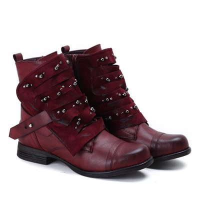 Bordowe workery Jaycee - Obuwie