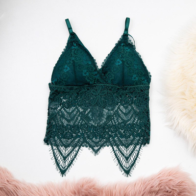 Podprsenka bralette zo zelenej čipky - Spodná bielizeň