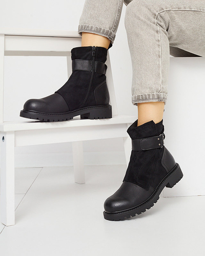 Čierne dámske čižmy bez podpätku s plochým podpätkom Wetefa - Obuv