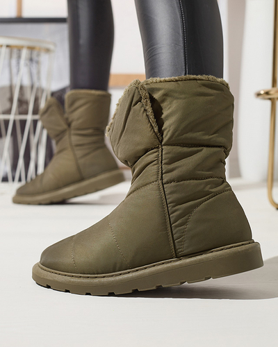 Tmavozelené dámske čižmy a'la snow boots Kalioli- Obuv