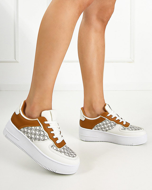 Dámske biele športové topánky s potlačou Glou - Obuv