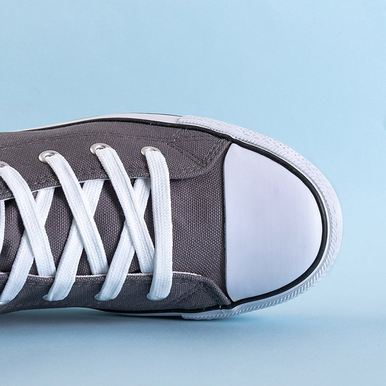 Šedé pánske vysoké tenisky Huliwer - Obuv