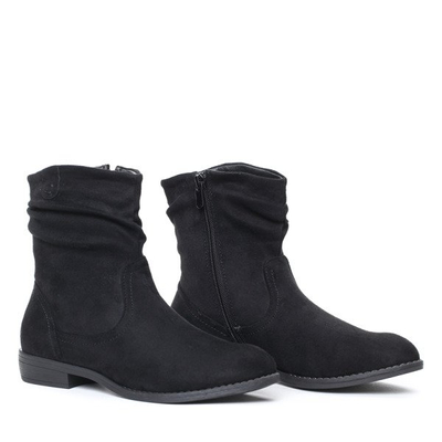 Czarne botki z eko zamszu Jo- Obuwie