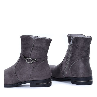 Szare sztyblety z ozdobą Zanna- Obuwie