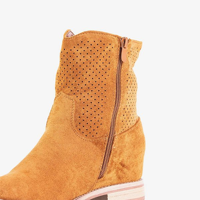 Hnedé kovbojské topánky na zakrivenom klíne Taize - Obuv