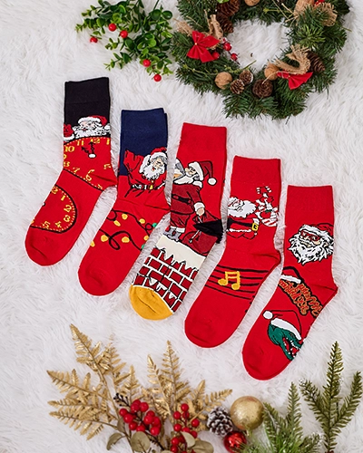 Royalfashion Dlhé pánske prázdninové ponožky 5/pack