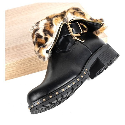 Rahelove čierne ploché topánky na opätku - Obuv