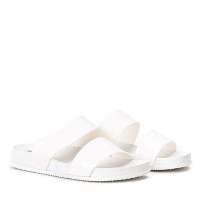 Bílé gumové žabky Aquera - Obuv 1