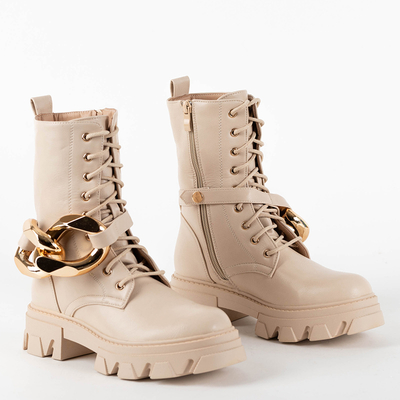 Béžové členkové tašky Iwis- Obuv