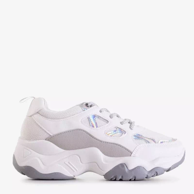 OUTLET Bielo-šedá dámska športová obuv s vsadkami Rebina - Obuv