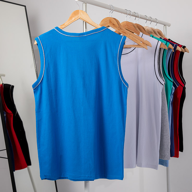 Modré pánske tričko bez rukávov - oblečenie