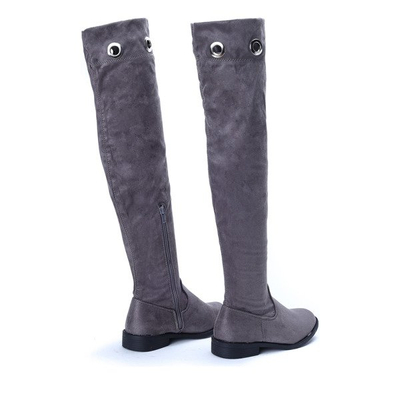 Kozaki w kolorze szarym Miya- Obuwie