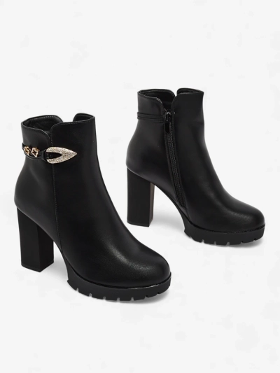 Ženski gležnjarji iz eko usnja s peto Sylvar