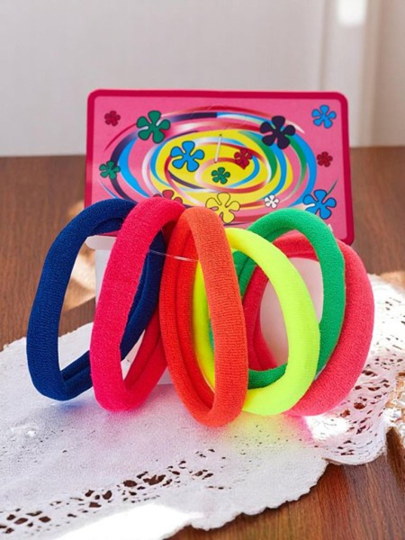 Royalfashion Sada 6 farebných gumičiek do vlasov Colora