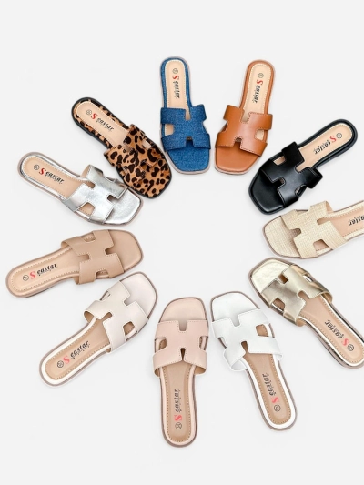 Royalfashion Dámske šľapky s plochou podrážkou Eval