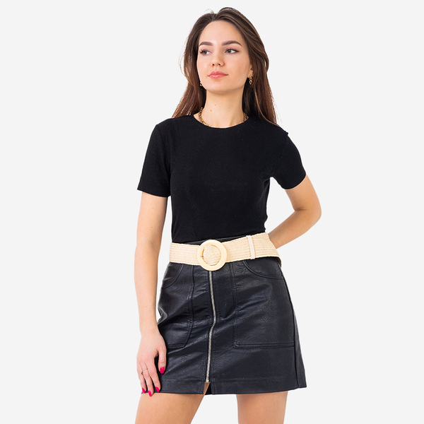 Dámsky béžový zapletaný opasok - Doplnky