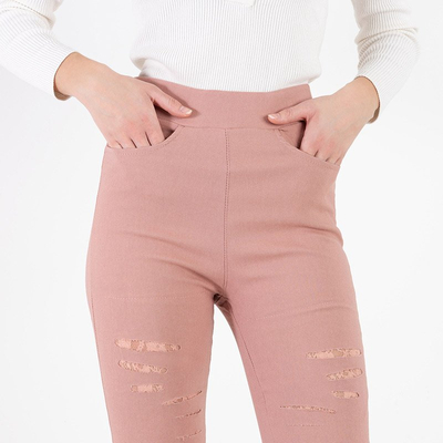 Zúžené ružové dámske jeggings - Oblečenie