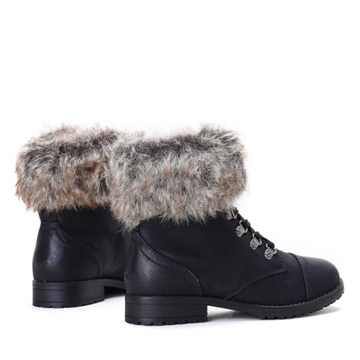 Czarne ocieplane trapery Ava - Obuwie