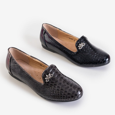 Tmavošedé dievčenské baleríny so zvieracím razením Zarita - Obuv