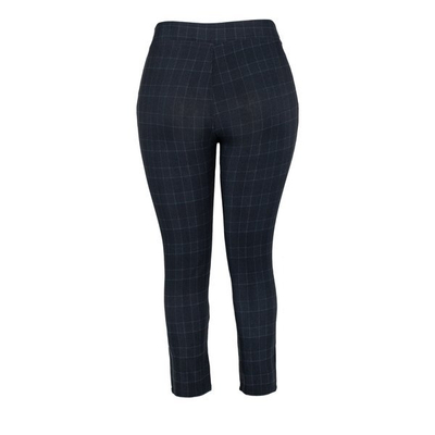Černé legíny plus velikosti s námořnickou modrou kontrolou - Kalhoty 1