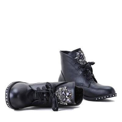 Czarne workery z ozdobą Haven- Obuwie